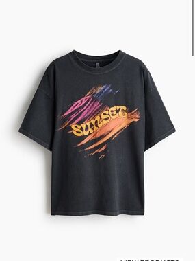 Oversized Sunset Print T-Shirt from H&M - New With Tags